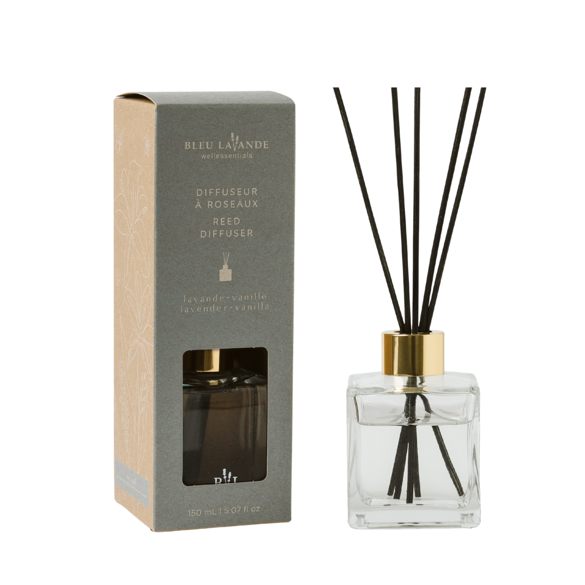 Diffuseur à roseaux noirs lavande et vanille
