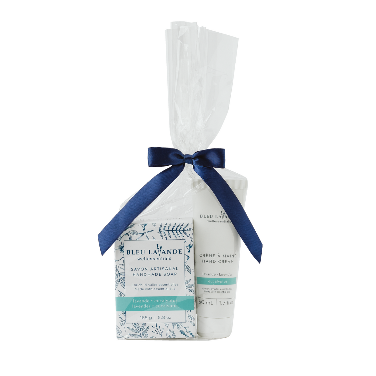 Ensemble-cadeau petit eucalyptus avec crème à mains et savon artisanal lavande-eucalyptus