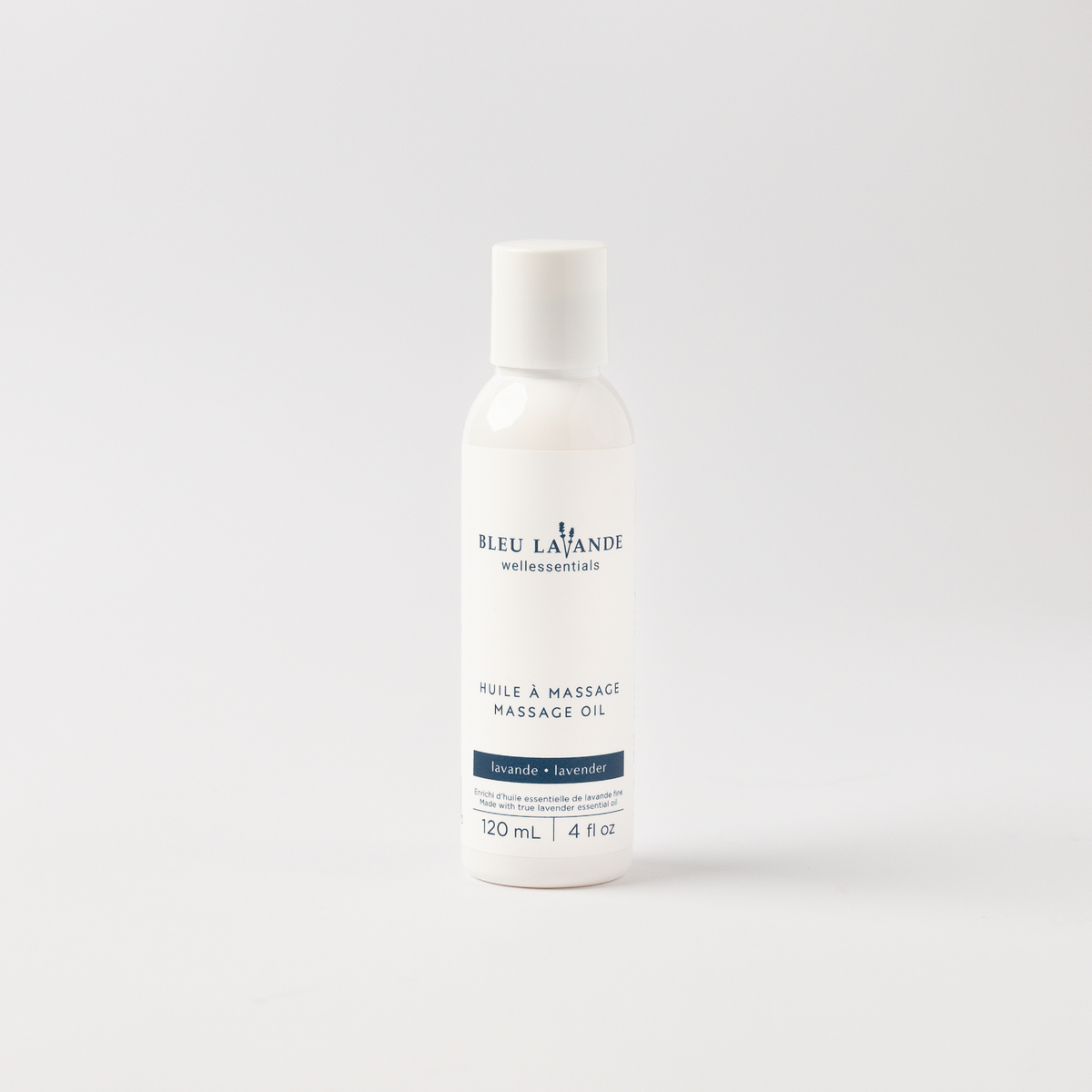 Huile à massage enrichie d'huile essentielle de lavande fine pour un moment relaxant