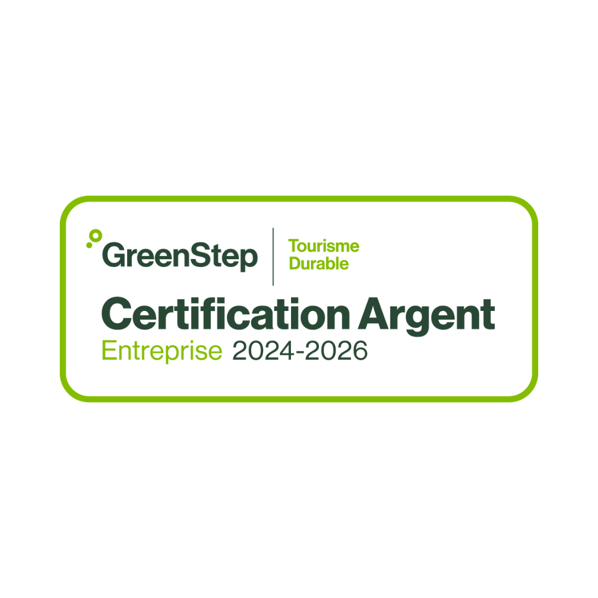 Bleu Lavande reçoit la prestigieuse certification ARGENT en tourisme durable émise par GreenStep Solutions Inc., un organisme canadien reconnu par le Conseil mondial en tourisme durable (GSTC) dont les critères répondent aux objectifs de développement durable des Nations-Unies.