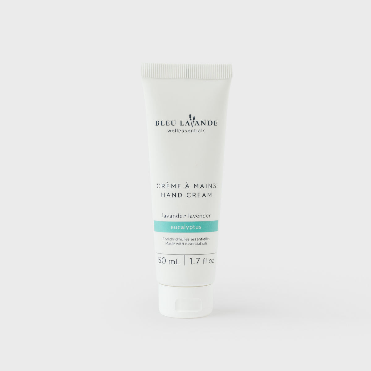 Crème pour les mains enrichie d'huiles essentielles pures d'eucalyptus et de lavande fine