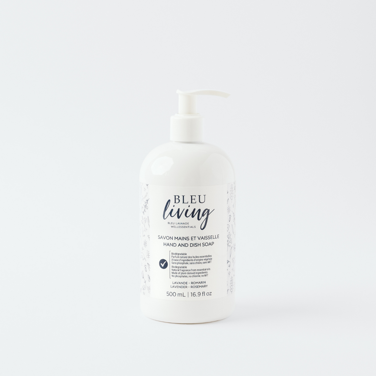 Savon mains et vaisselle lavande-romarin Bleu Living de Bleu Lavande